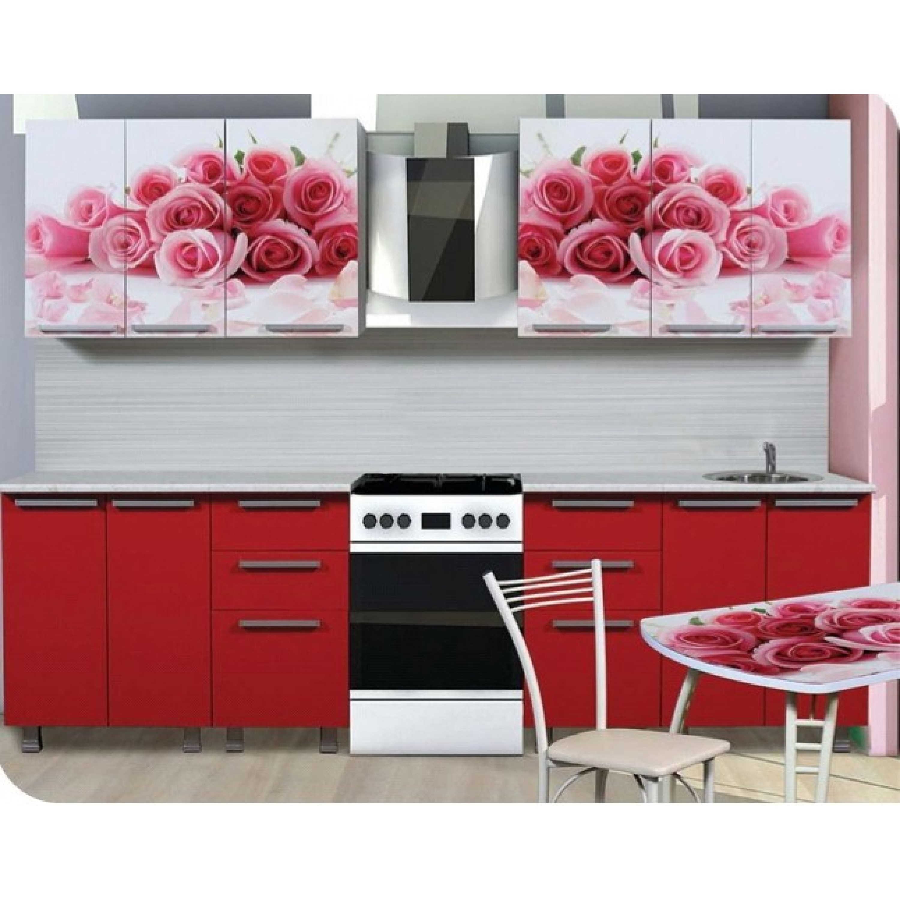 Кухонный гарнитур с розами